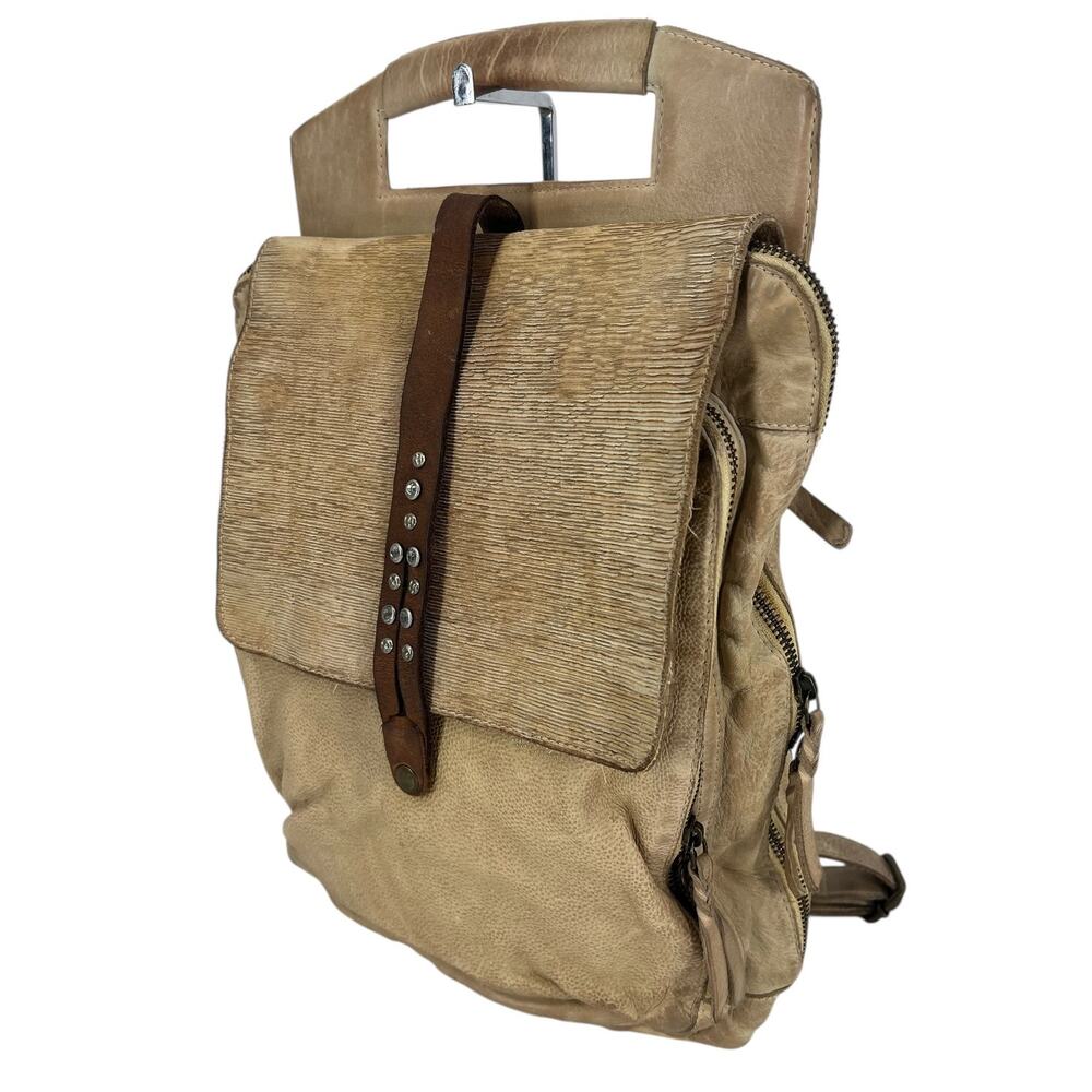Studio Caleidoscope Gatti Leather Stud Embellished Backpack in Beige - Picture 8 of 16
